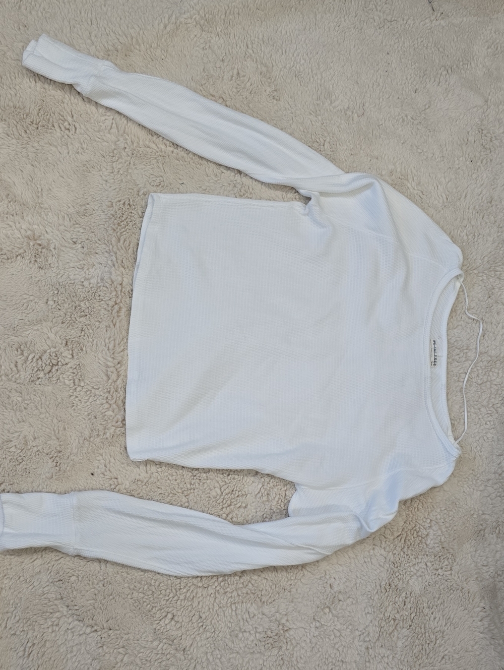 We The Free White Ribbed Crewneck Top